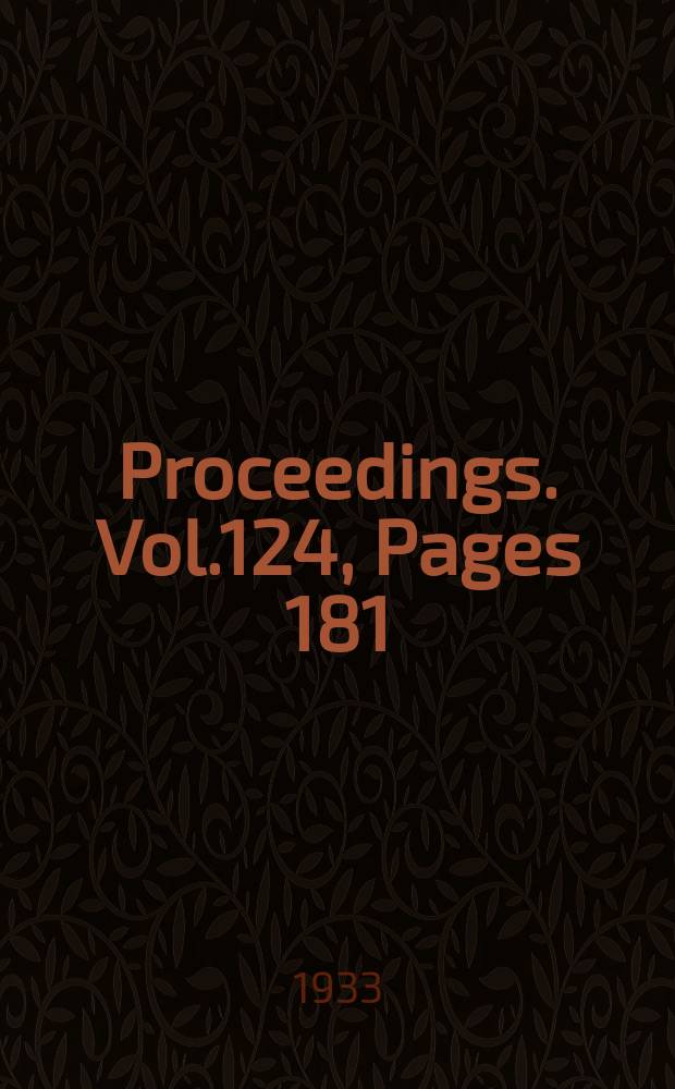 Proceedings. Vol.124, Pages 181