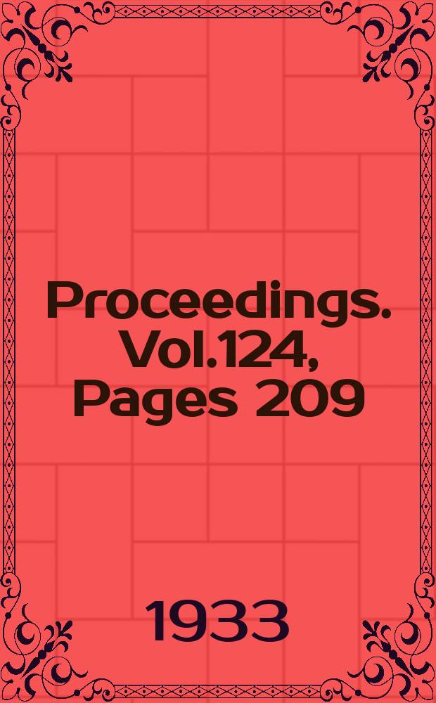 Proceedings. Vol.124, Pages 209