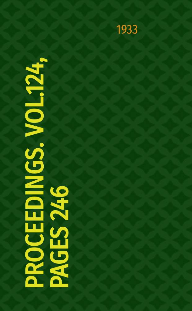 Proceedings. Vol.124, Pages 246