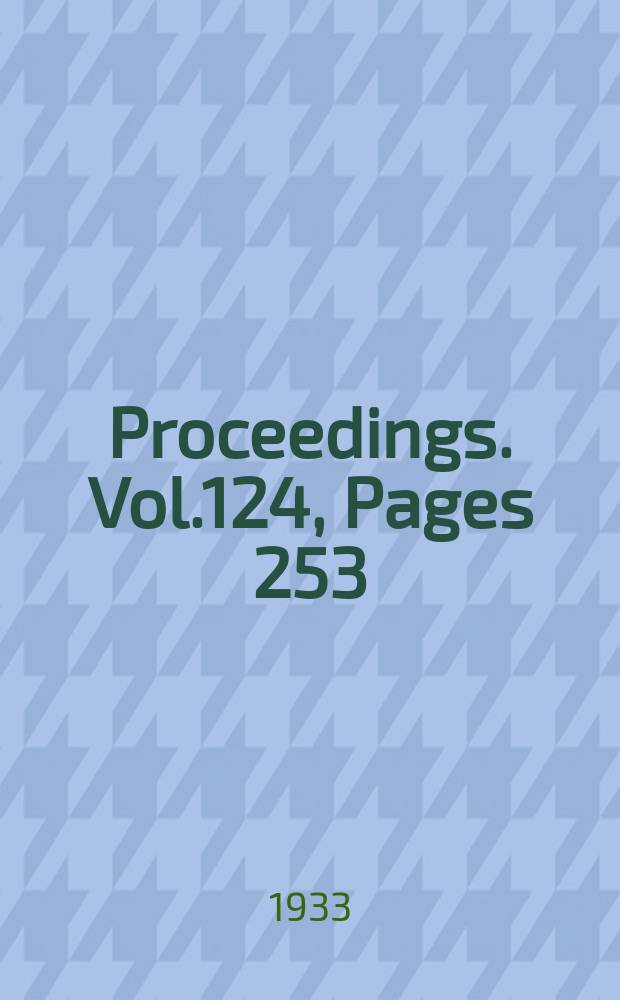 Proceedings. Vol.124, Pages 253