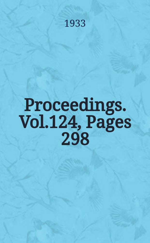 Proceedings. Vol.124, Pages 298