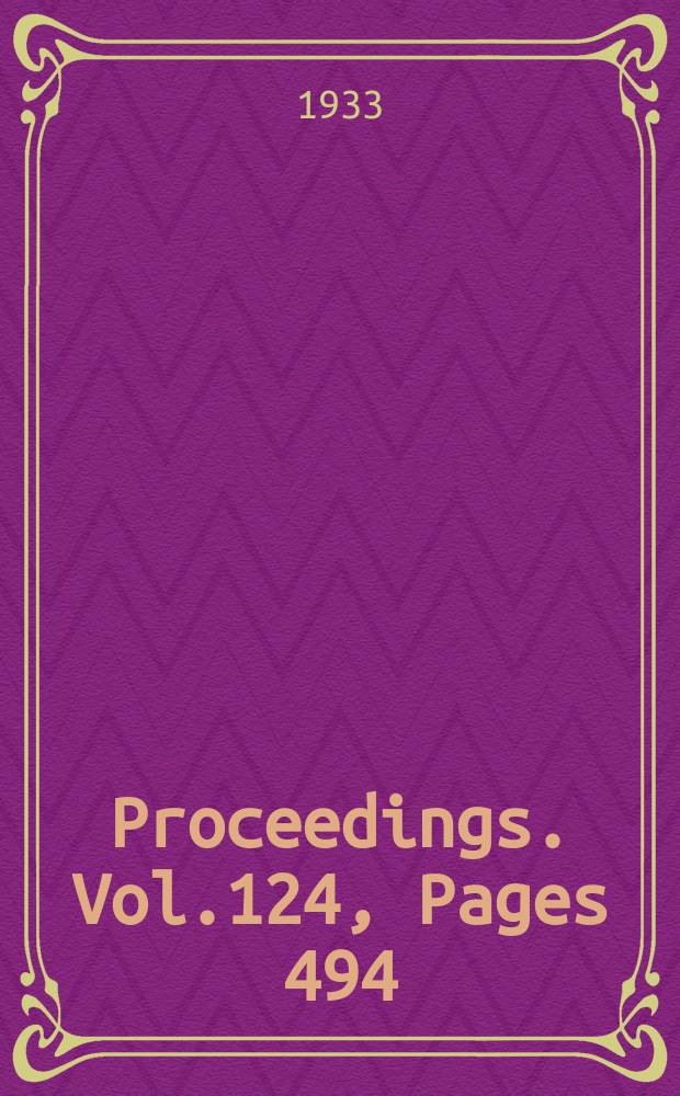 Proceedings. Vol.124, Pages 494