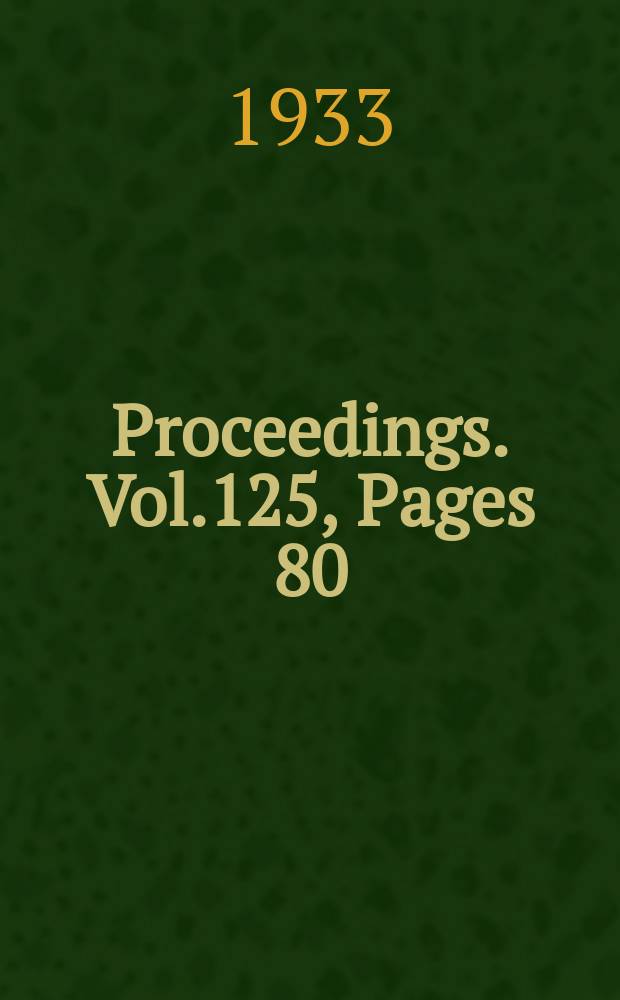 Proceedings. Vol.125, Pages 80