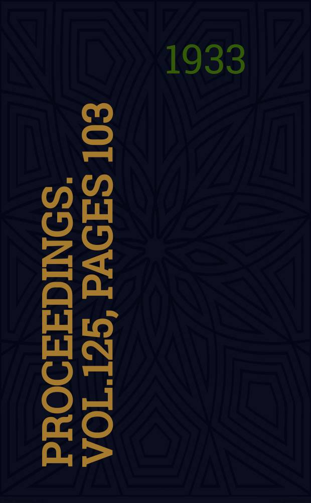 Proceedings. Vol.125, Pages 103