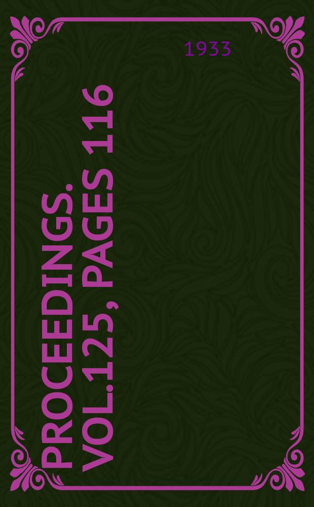 Proceedings. Vol.125, Pages 116