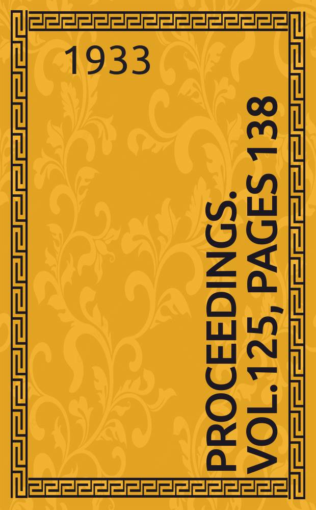 Proceedings. Vol.125, Pages 138
