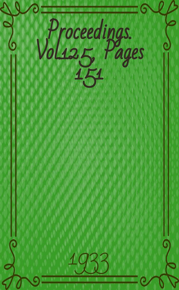 Proceedings. Vol.125, Pages 151