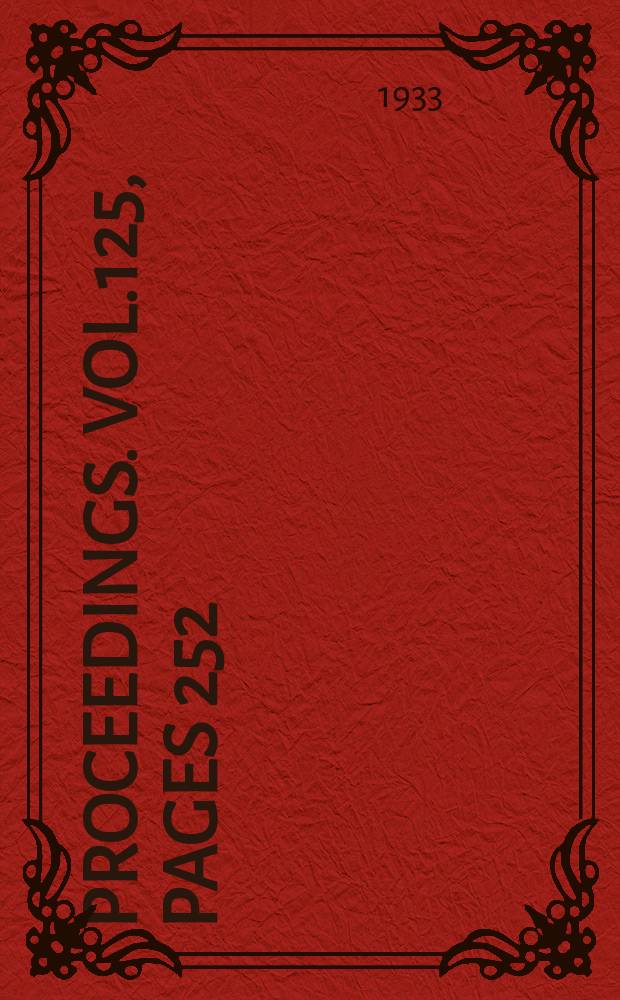 Proceedings. Vol.125, Pages 252