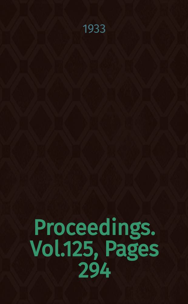Proceedings. Vol.125, Pages 294