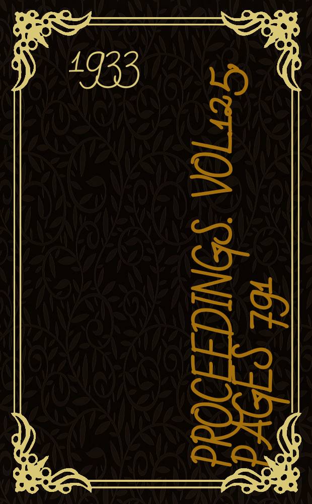 Proceedings. Vol.125, Pages 791