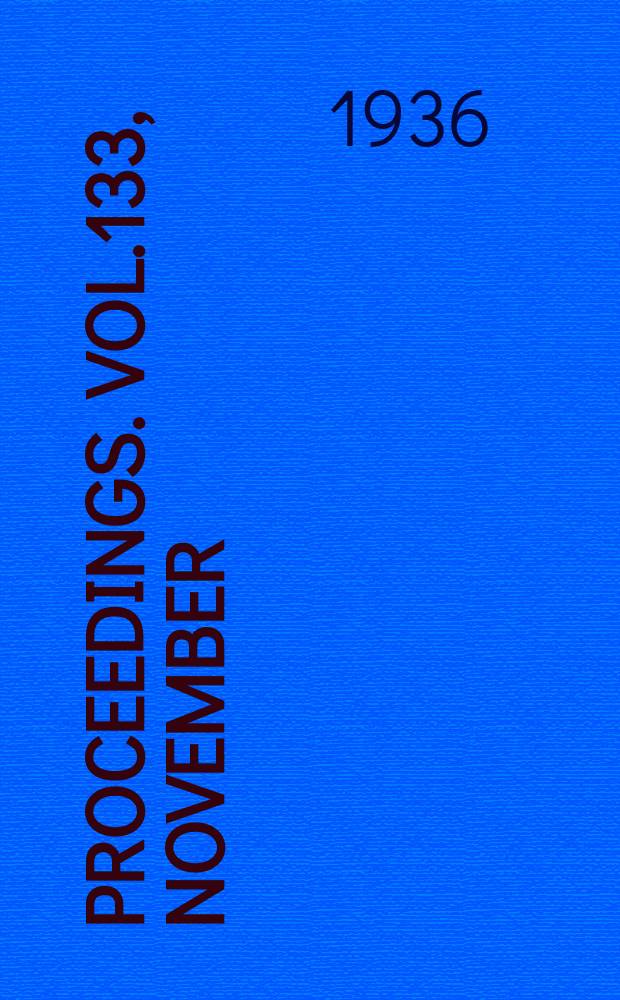 Proceedings. Vol.133, November