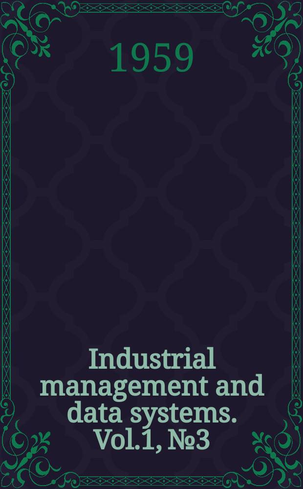 Industrial management and data systems. Vol.1, №3