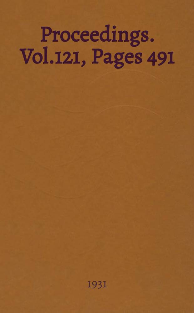 Proceedings. Vol.121, Pages 491