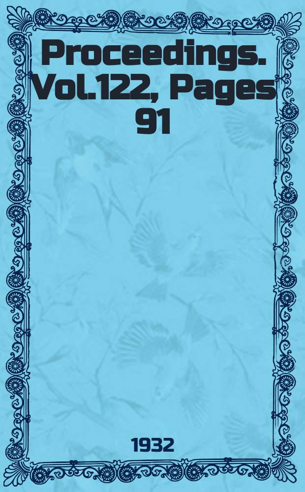 Proceedings. Vol.122, Pages 91