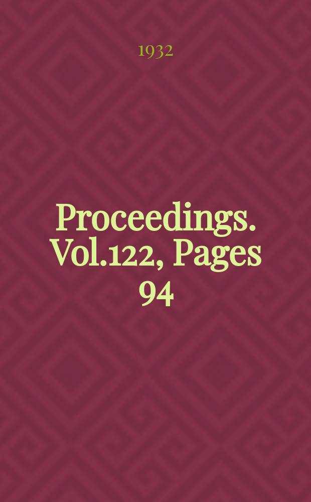 Proceedings. Vol.122, Pages 94