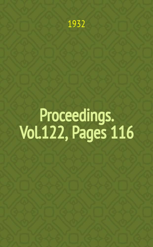 Proceedings. Vol.122, Pages 116