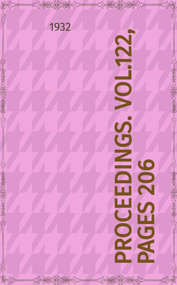 Proceedings. Vol.122, Pages 206