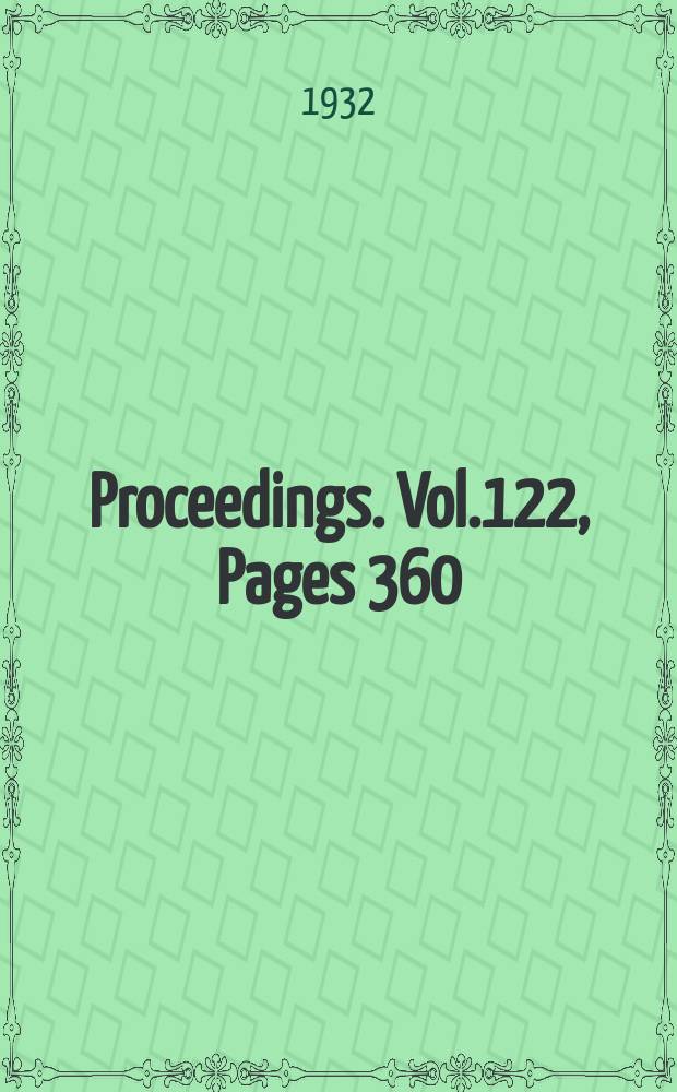 Proceedings. Vol.122, Pages 360