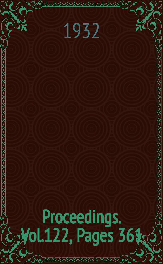 Proceedings. Vol.122, Pages 361
