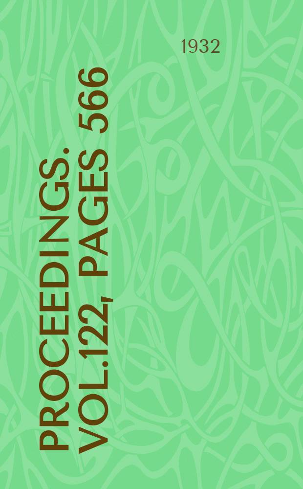 Proceedings. Vol.122, Pages 566