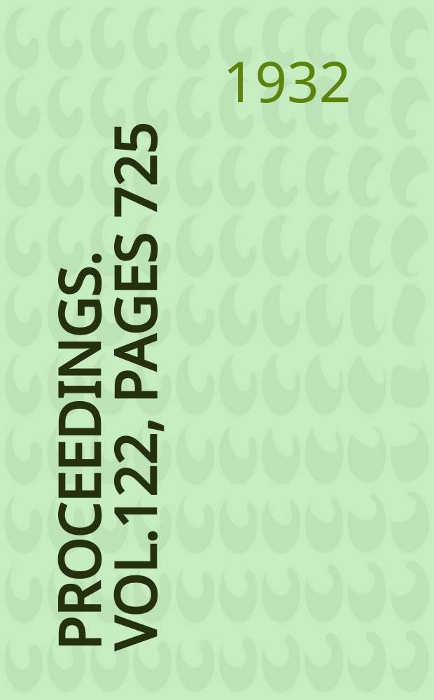 Proceedings. Vol.122, Pages 725