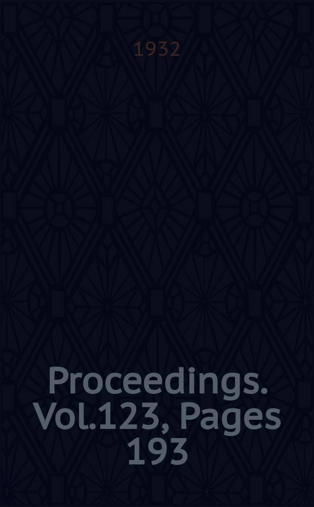 Proceedings. Vol.123, Pages 193