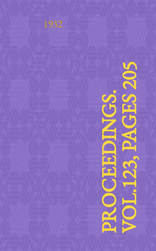 Proceedings. Vol.123, Pages 205