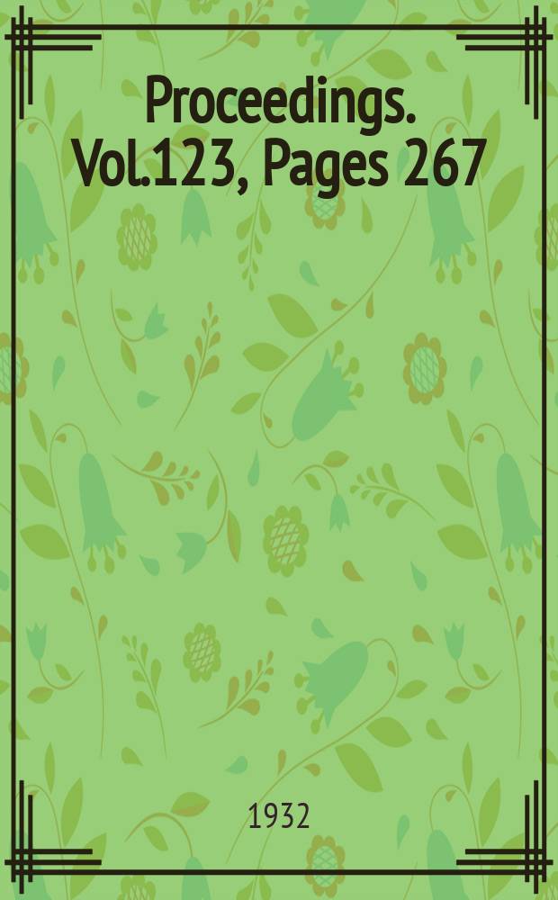 Proceedings. Vol.123, Pages 267