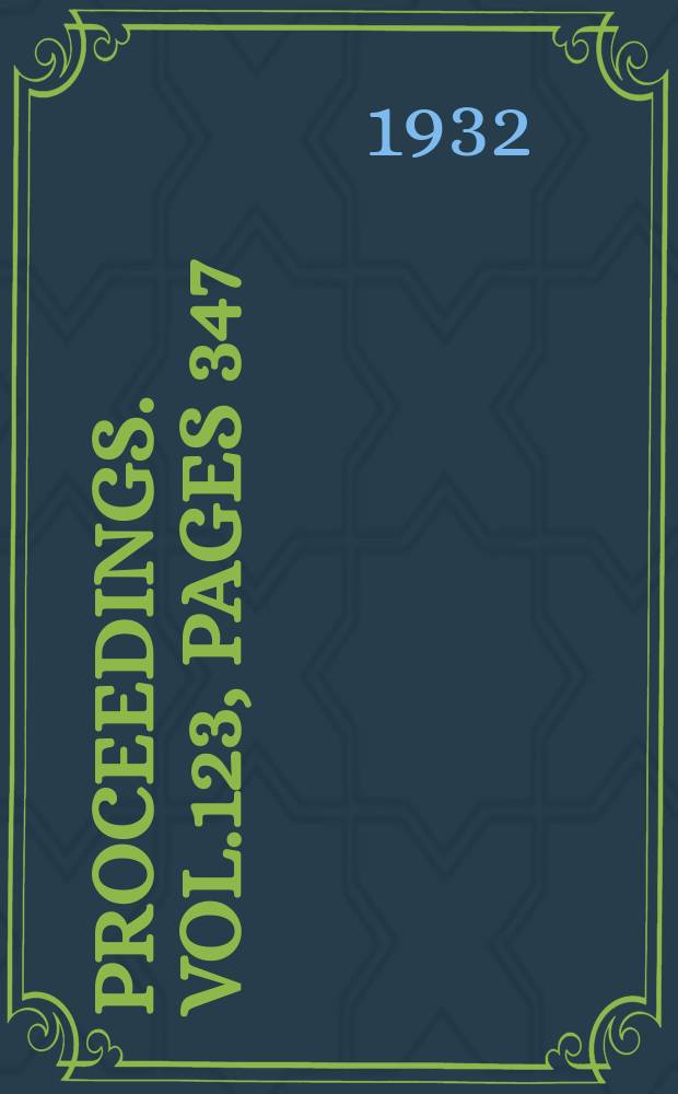 Proceedings. Vol.123, Pages 347