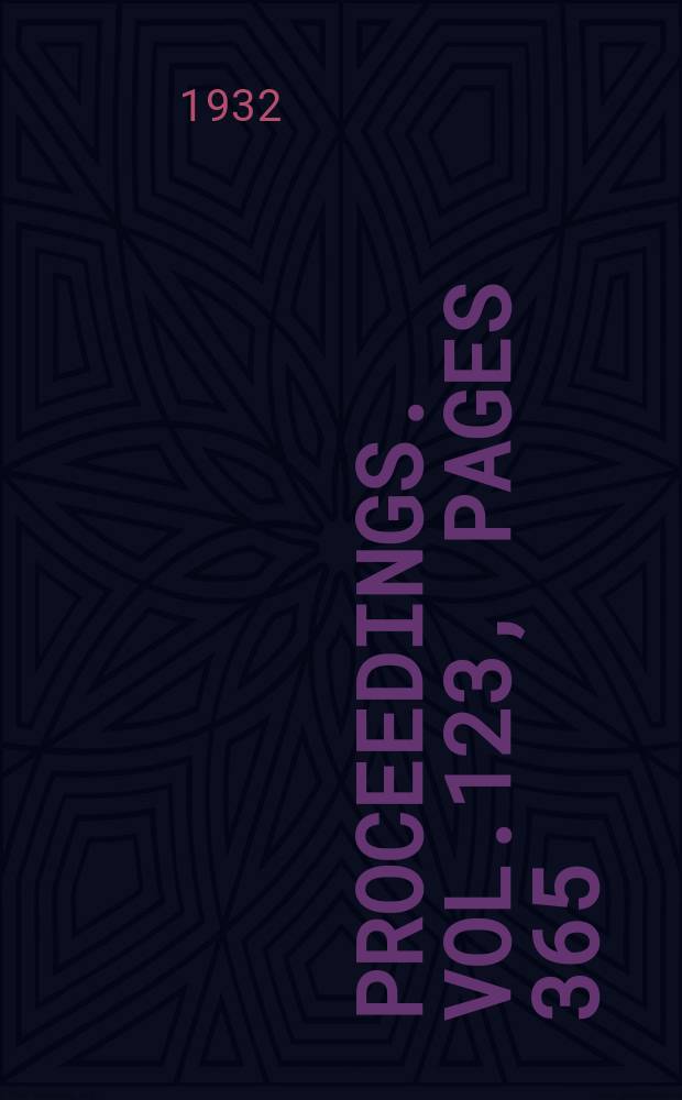 Proceedings. Vol.123, Pages 365