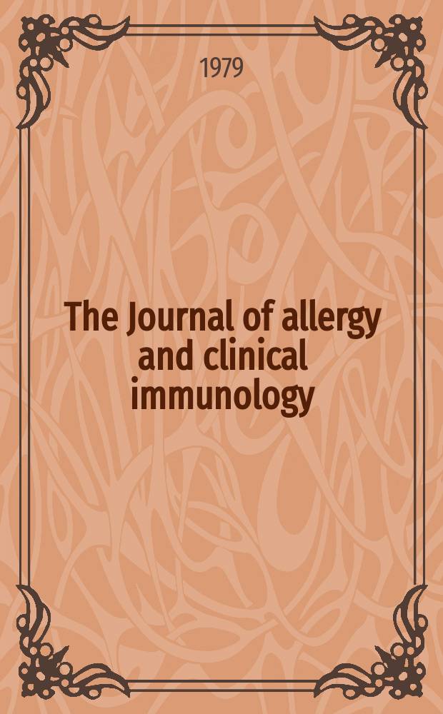 The Journal of allergy and clinical immunology : Including "Allergy abstracts" Offic. organ of Amer. acad. of allergy. Vol.64, №3