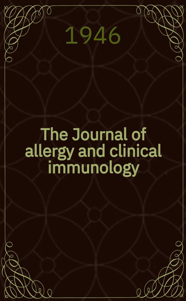 The Journal of allergy and clinical immunology : Including "Allergy abstracts" Offic. organ of Amer. acad. of allergy. Vol.17, №5