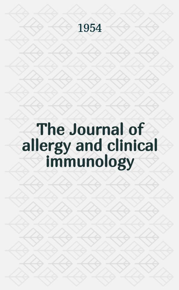 The Journal of allergy and clinical immunology : Including "Allergy abstracts" Offic. organ of Amer. acad. of allergy. Vol.25, №3