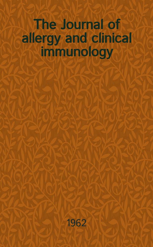 The Journal of allergy and clinical immunology : Including "Allergy abstracts" Offic. organ of Amer. acad. of allergy. Vol.33, №3