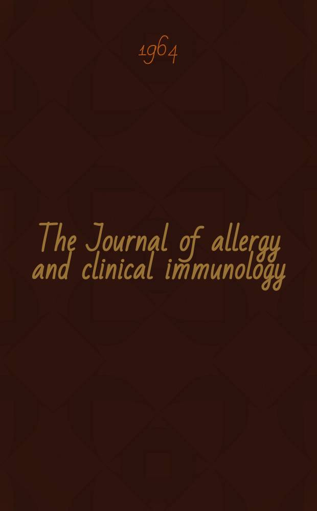 The Journal of allergy and clinical immunology : Including "Allergy abstracts" Offic. organ of Amer. acad. of allergy. Vol.35, №5