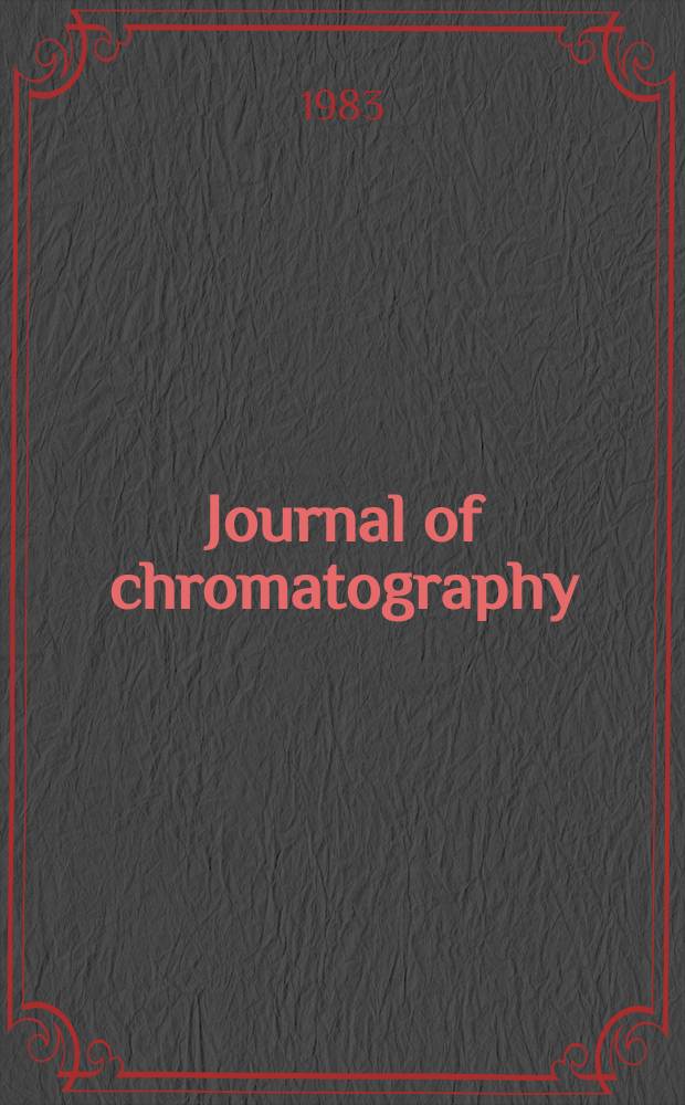 Journal of chromatography : Intern. journal on chromatography, electrophoresis and related methods. Vol.258
