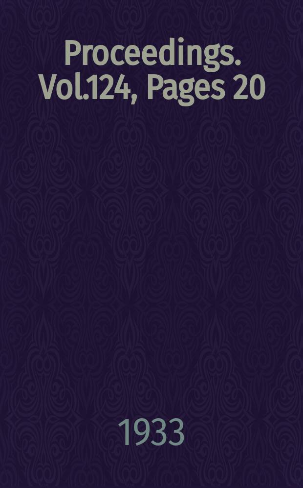 Proceedings. Vol.124, Pages 20