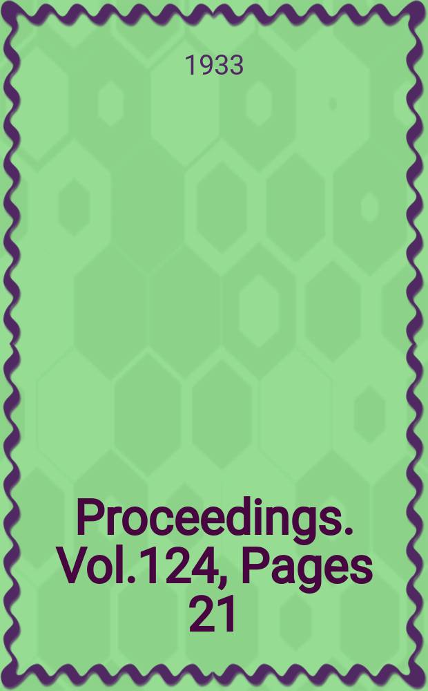Proceedings. Vol.124, Pages 21