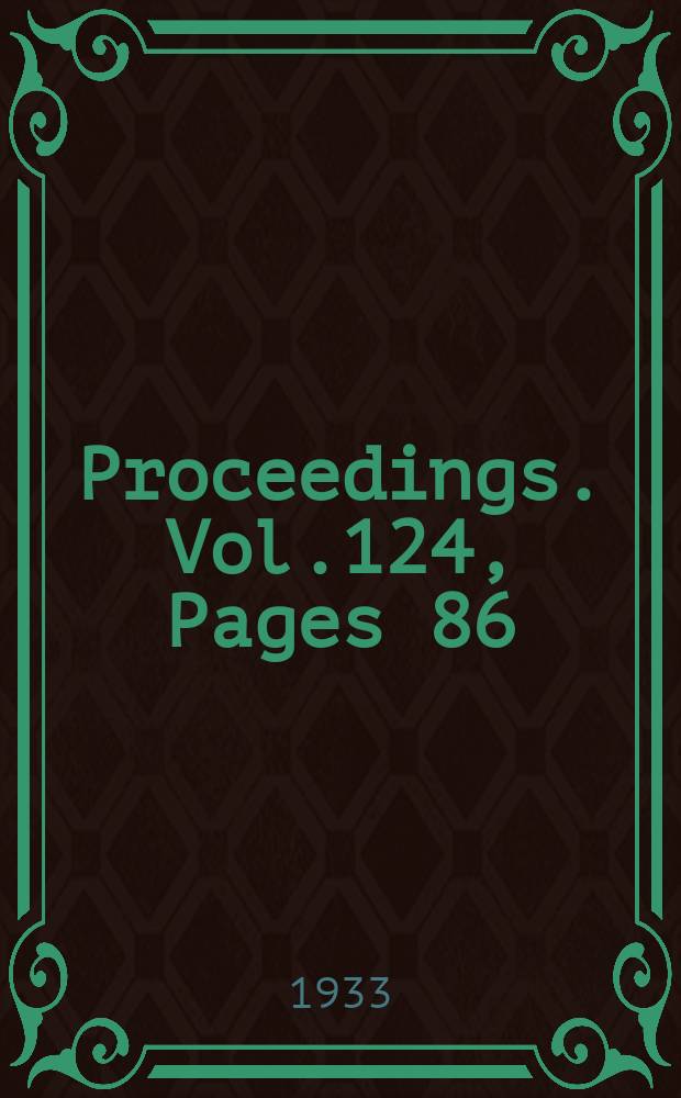 Proceedings. Vol.124, Pages 86