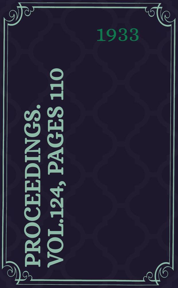 Proceedings. Vol.124, Pages 110