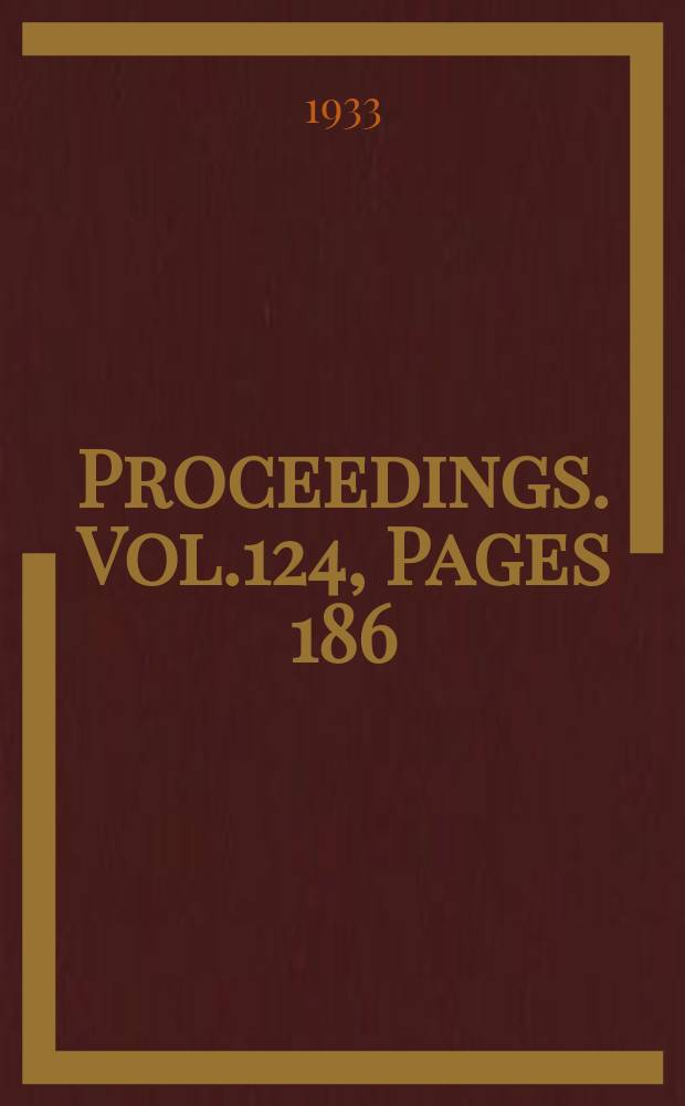 Proceedings. Vol.124, Pages 186