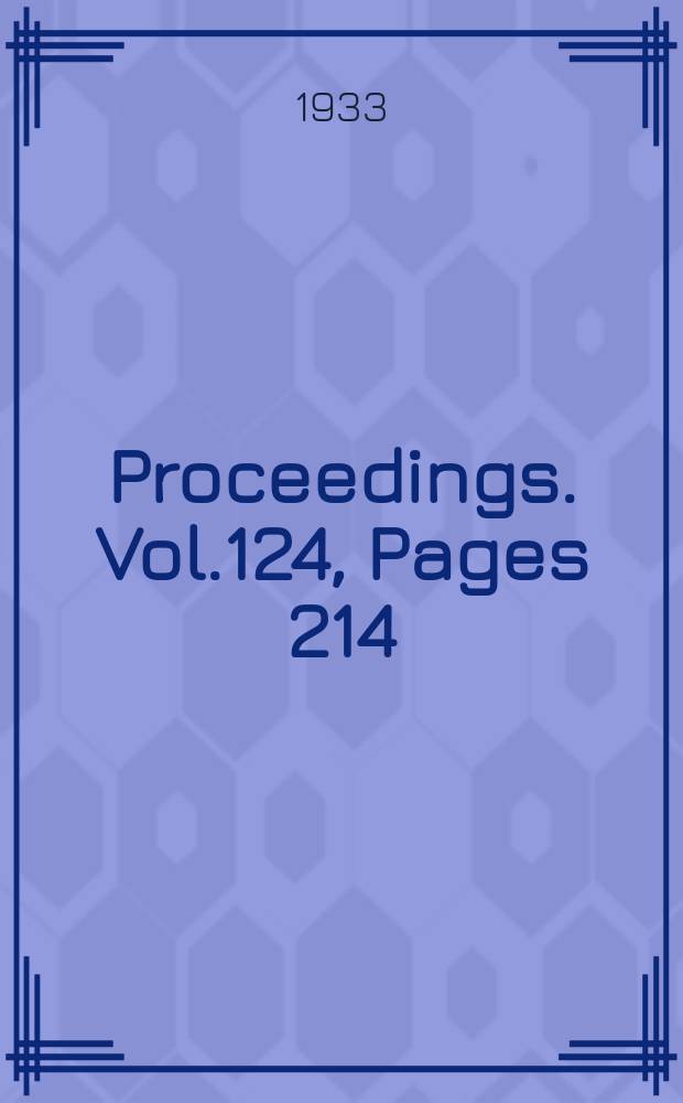 Proceedings. Vol.124, Pages 214
