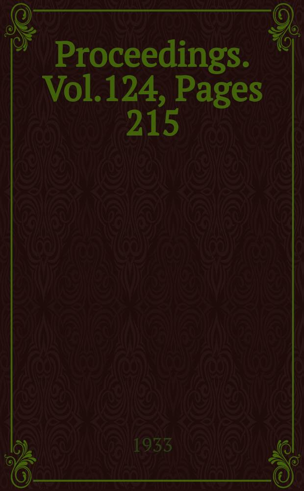 Proceedings. Vol.124, Pages 215