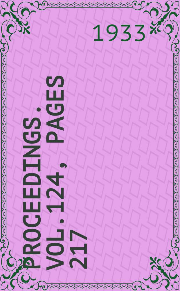 Proceedings. Vol.124, Pages 217