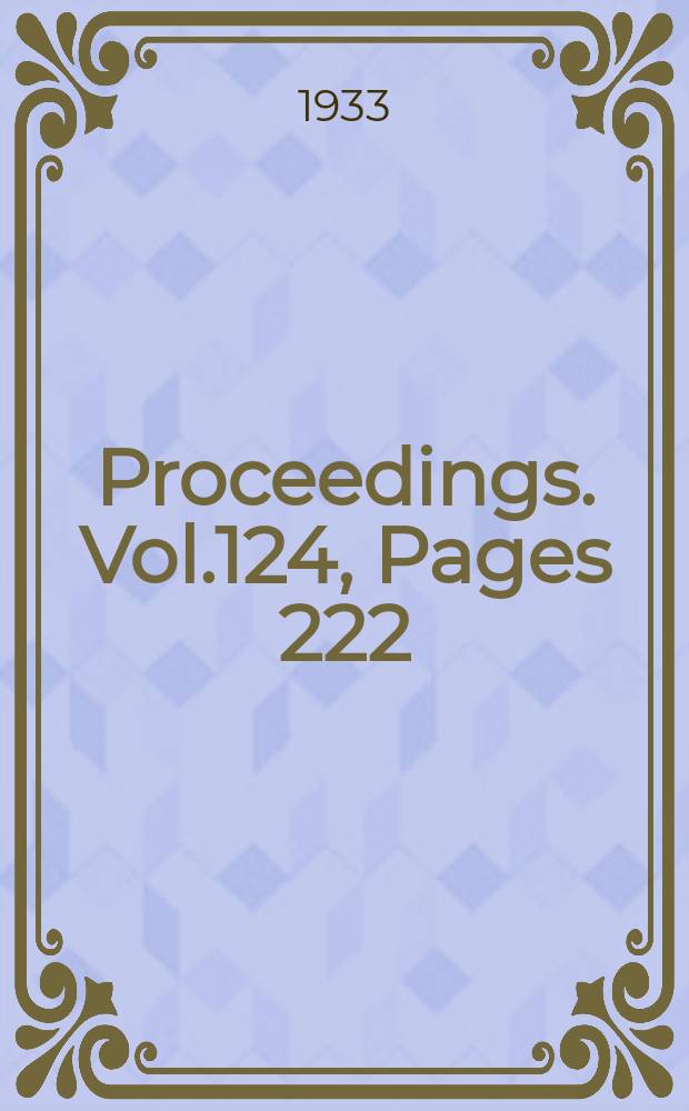 Proceedings. Vol.124, Pages 222