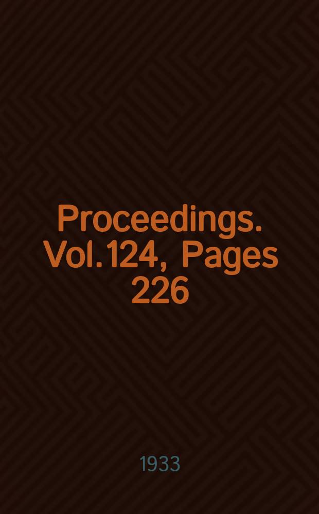 Proceedings. Vol.124, Pages 226
