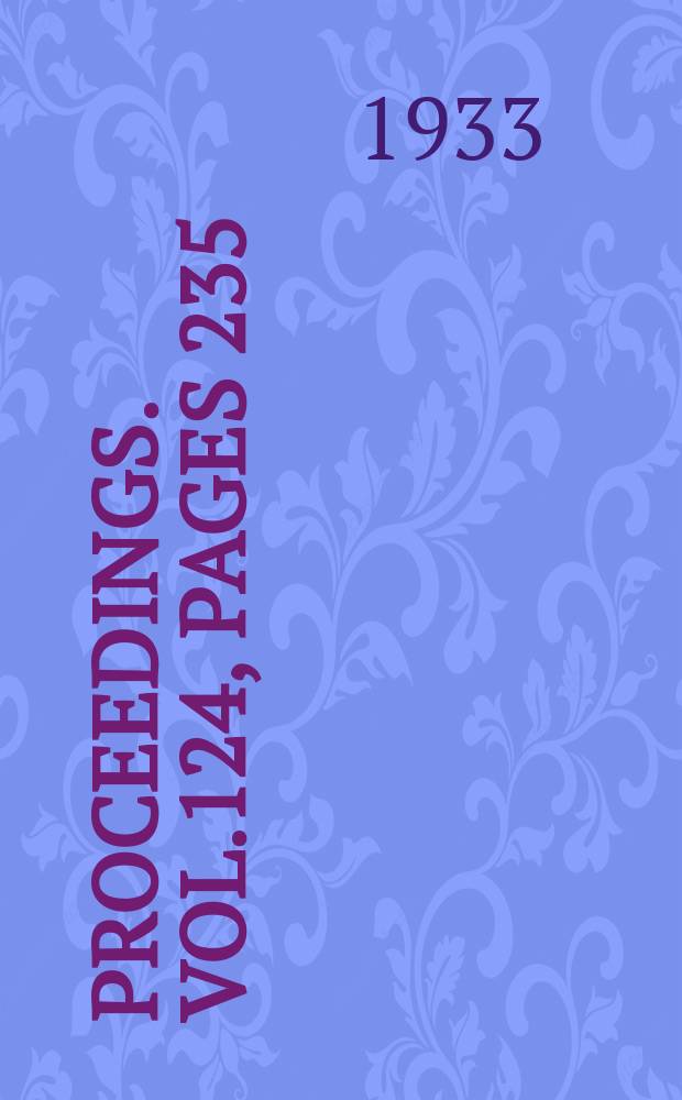 Proceedings. Vol.124, Pages 235