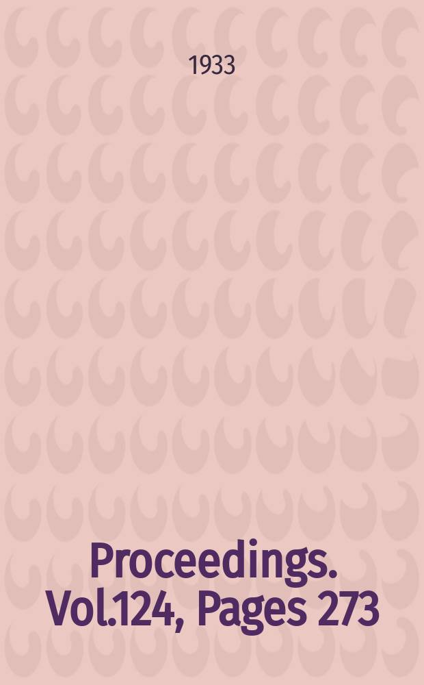 Proceedings. Vol.124, Pages 273
