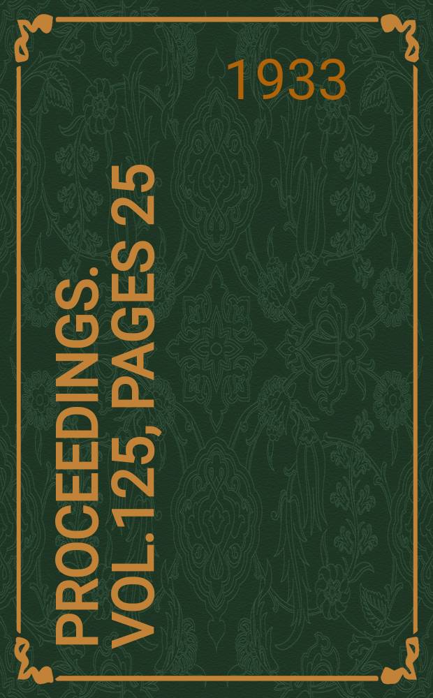 Proceedings. Vol.125, Pages 25