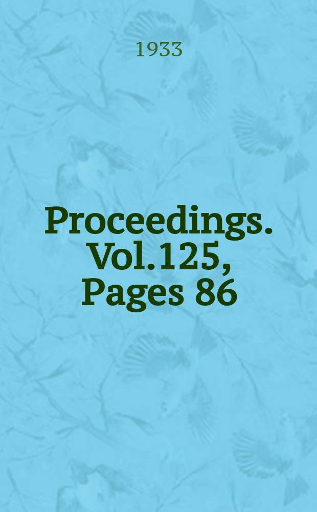 Proceedings. Vol.125, Pages 86